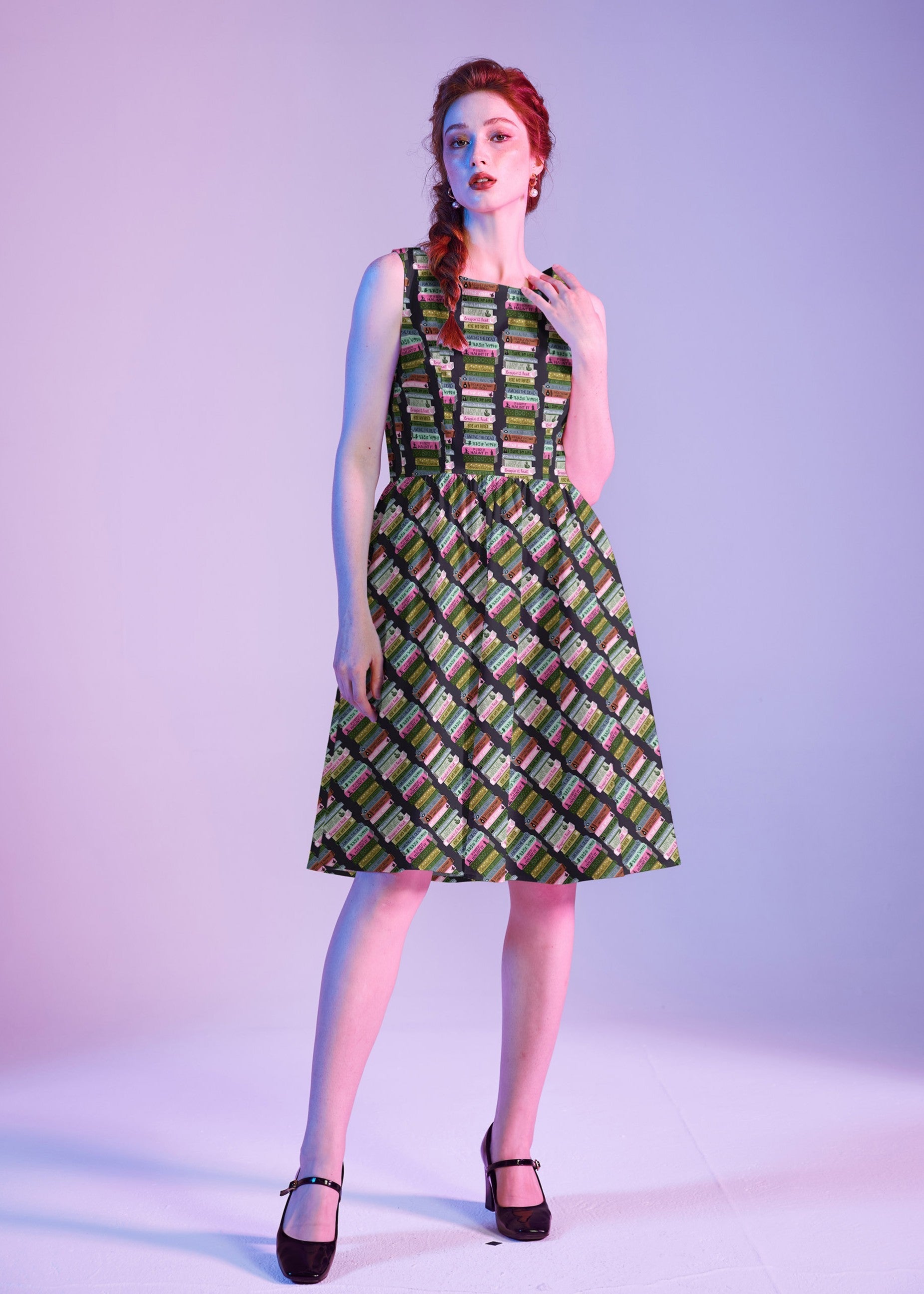 Haunted Book Stacks Vintage Dress