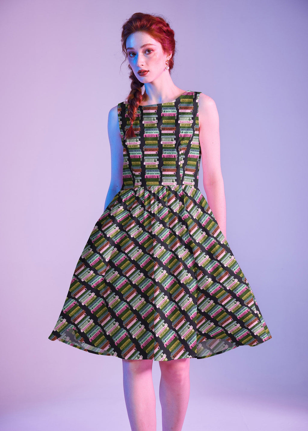 Haunted Book Stacks Vintage Dress