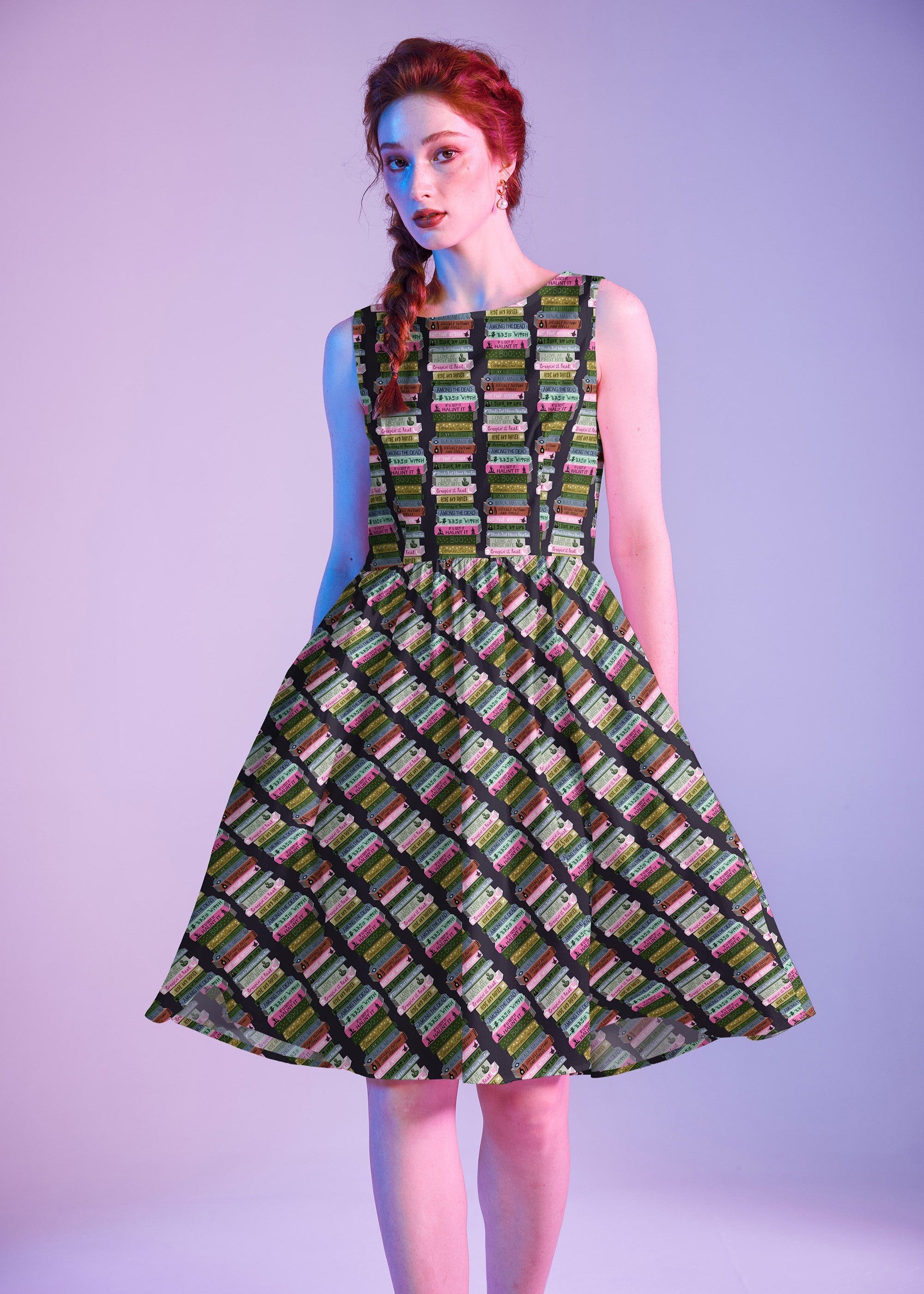 Haunted Book Stacks Vintage Dress