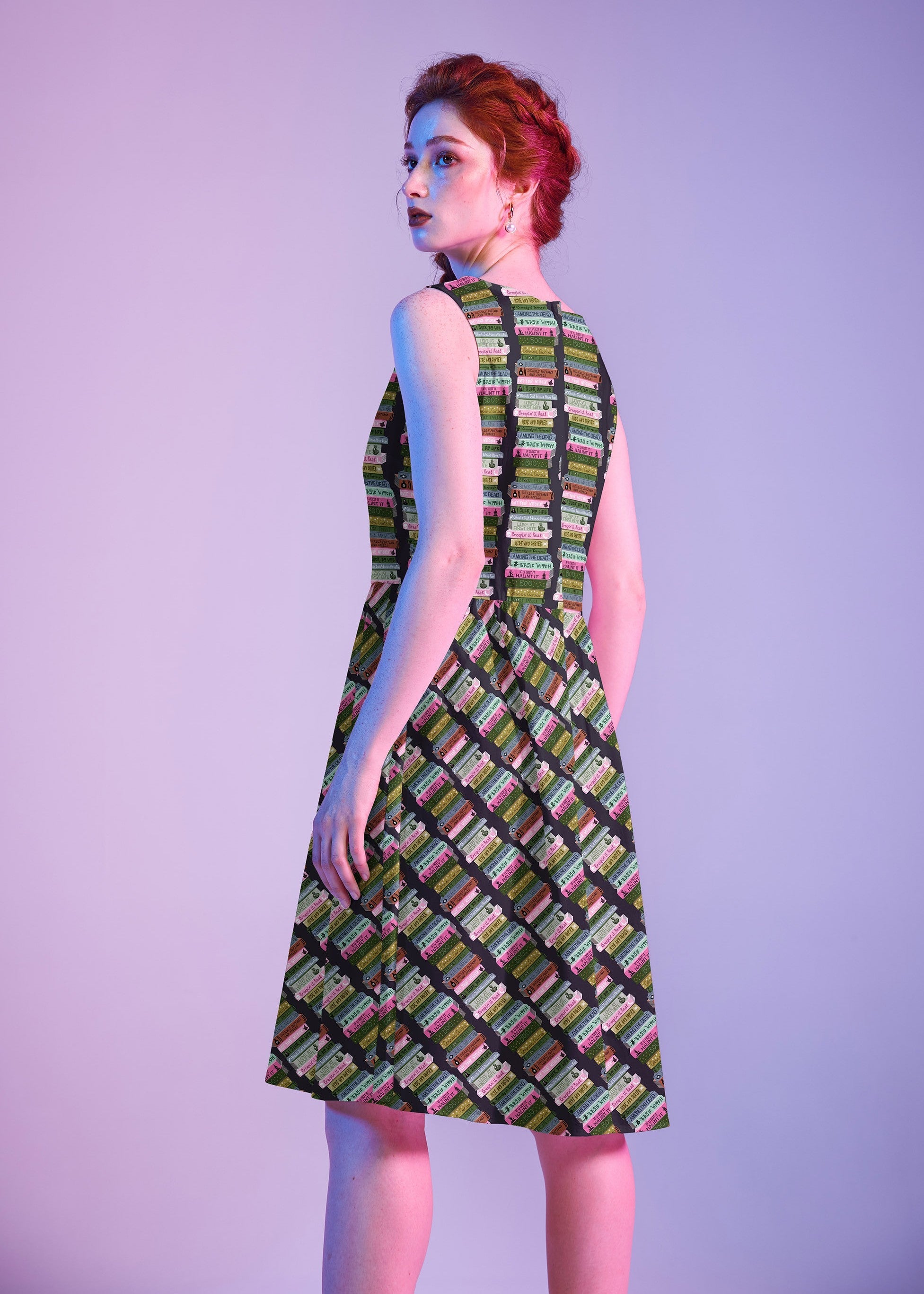 Haunted Book Stacks Vintage Dress