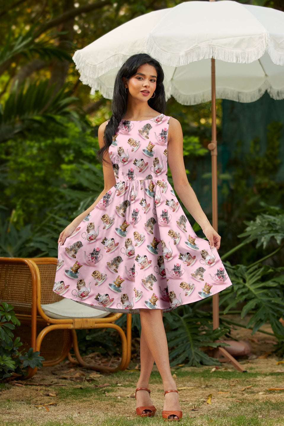 Teacup Cats Vintage Dress