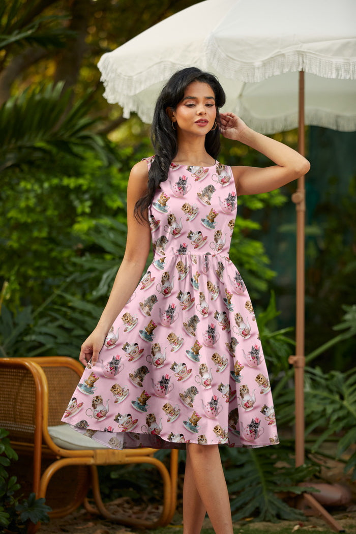 Teacup Cats Vintage Dress