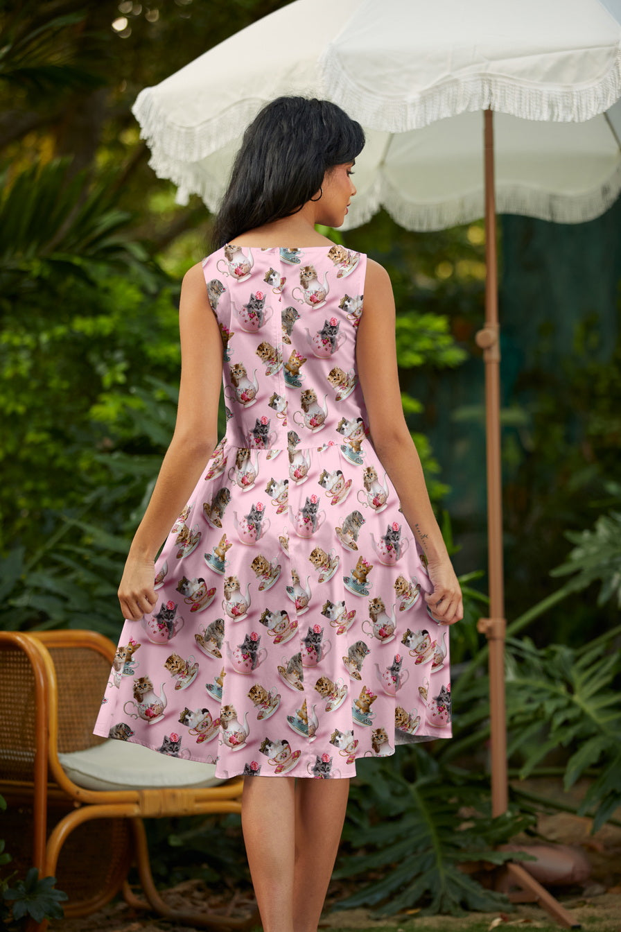Teacup Cats Vintage Dress