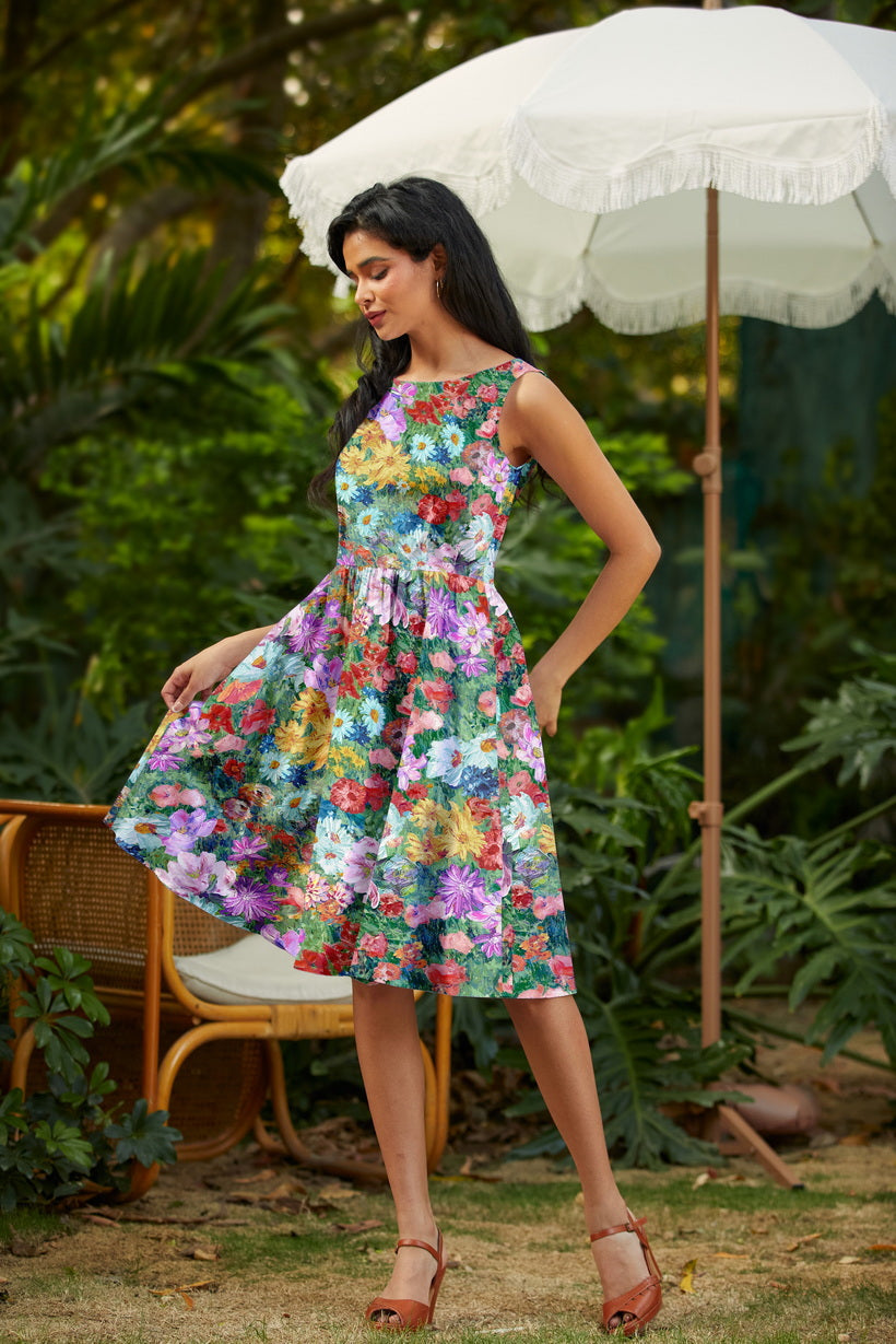 Moody Floral Vintage Dress