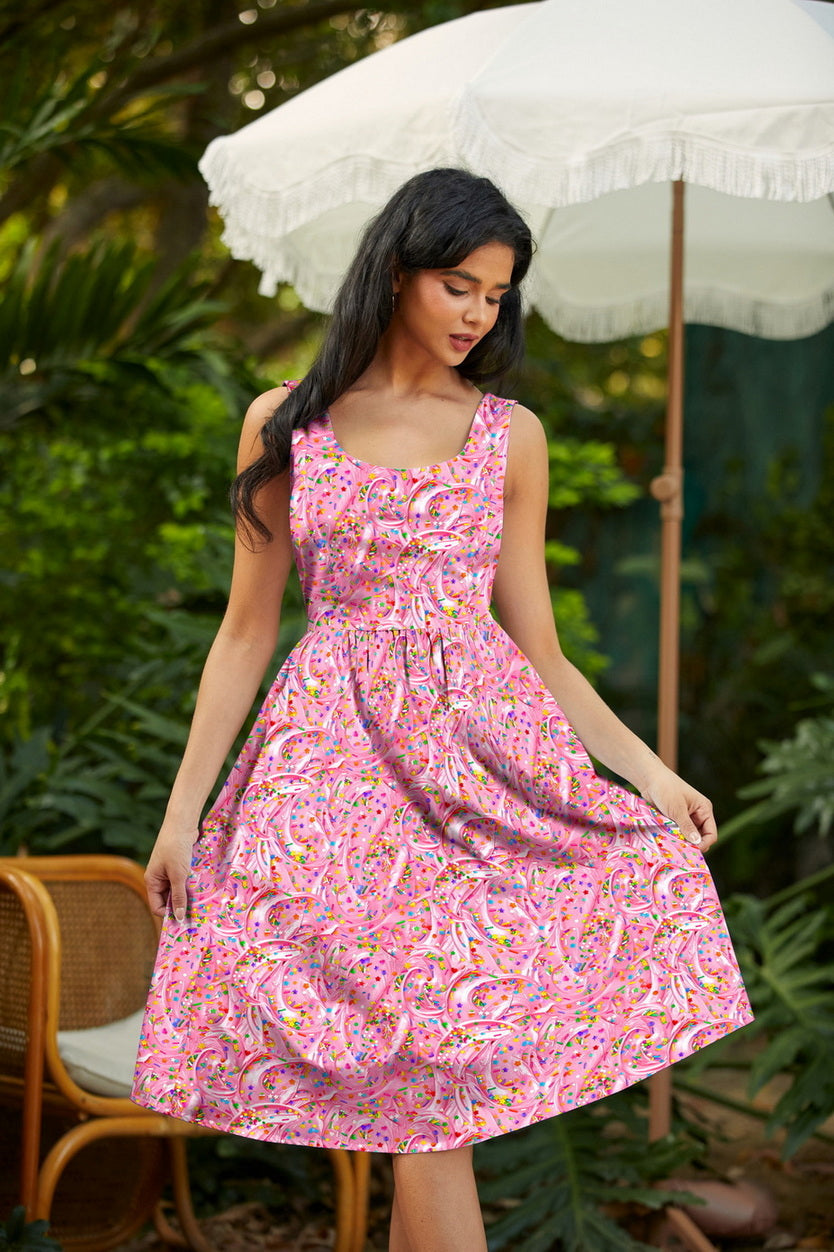 Retro Fit & Flare Dress Sprinkles