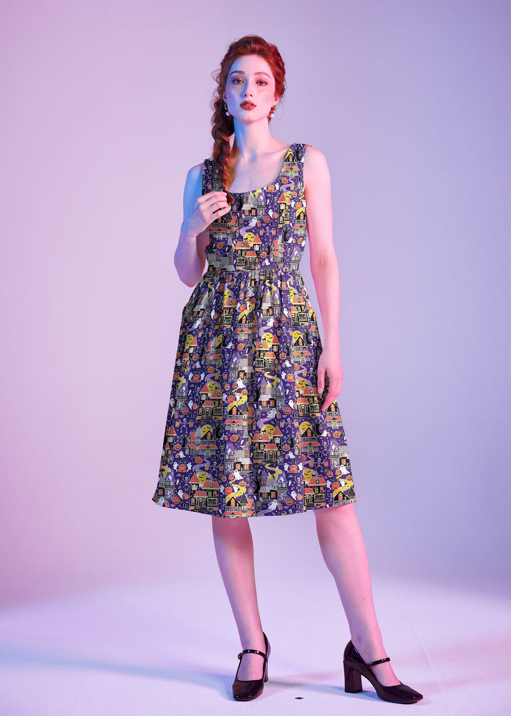 Retro Fit & Flare Dress Glow in the Dark Haunted House