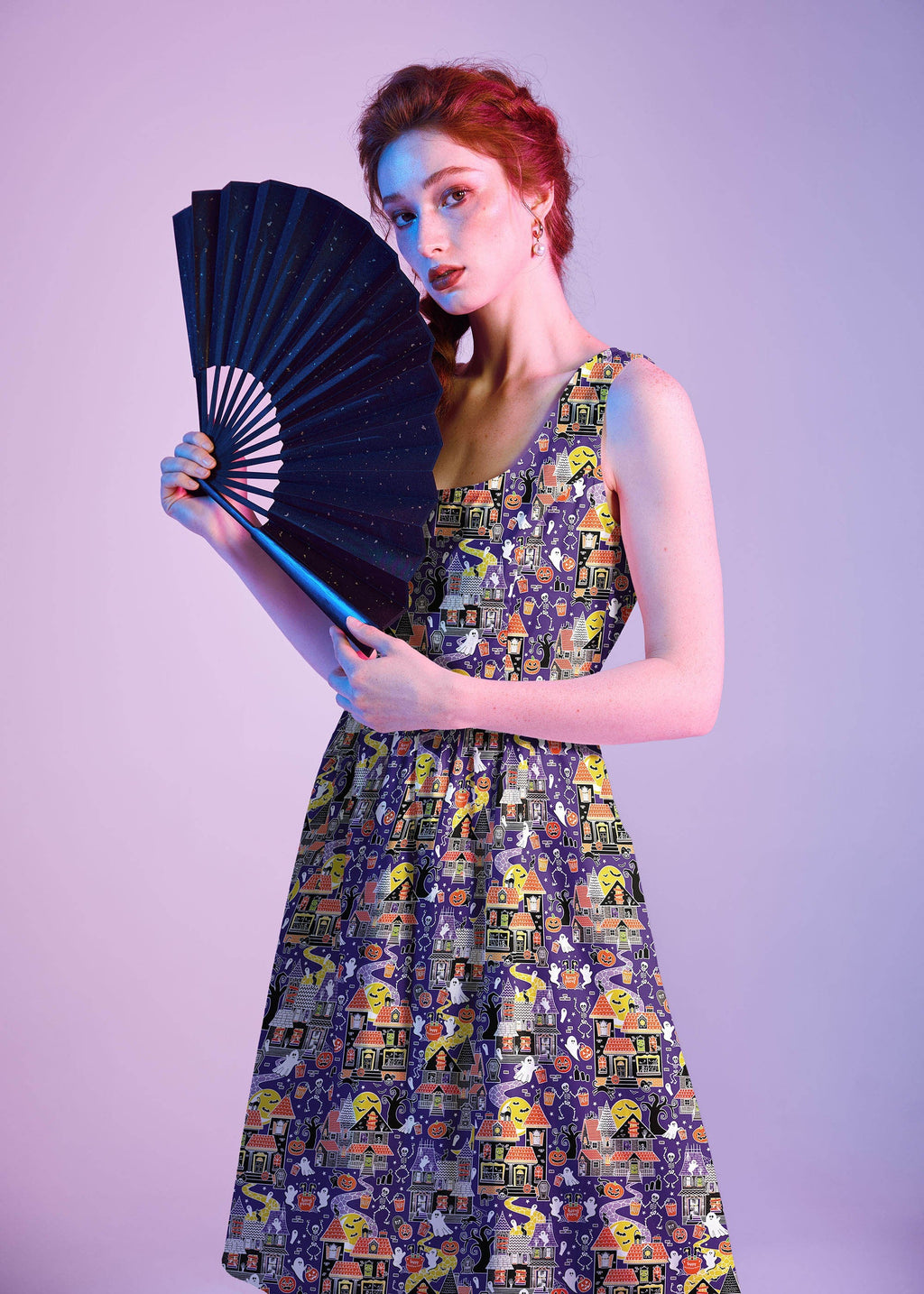 Retro Fit & Flare Dress Glow in the Dark Haunted House