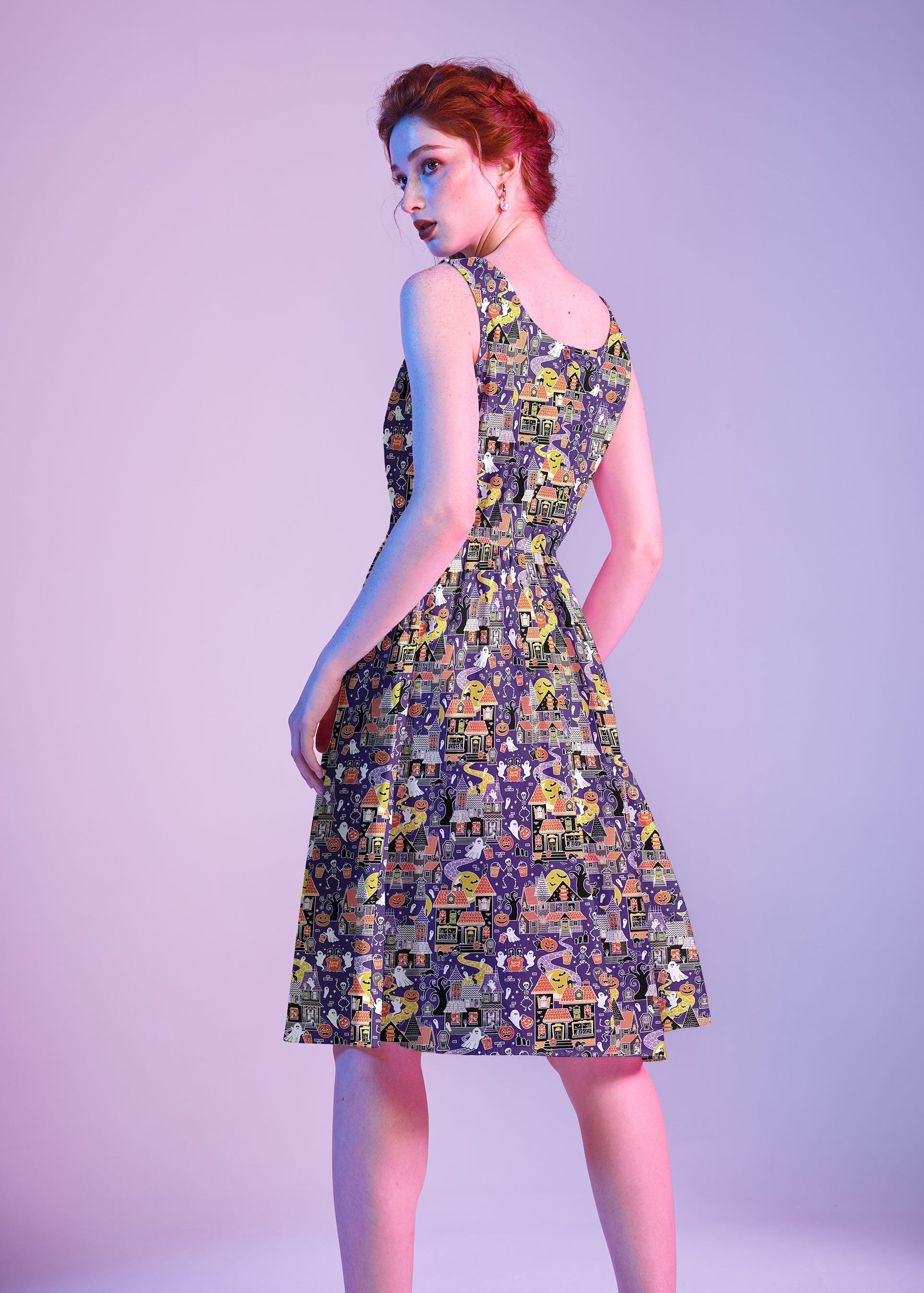 Retro Fit & Flare Dress Glow in the Dark Haunted House