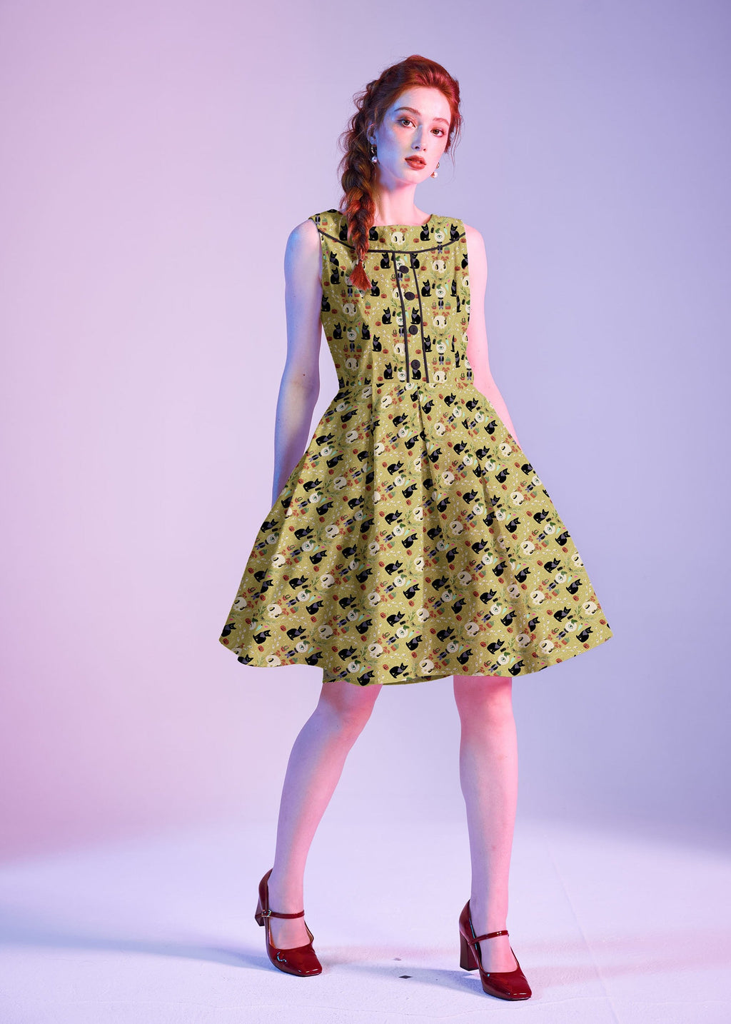Elizabeth Dress in Mystical Cats