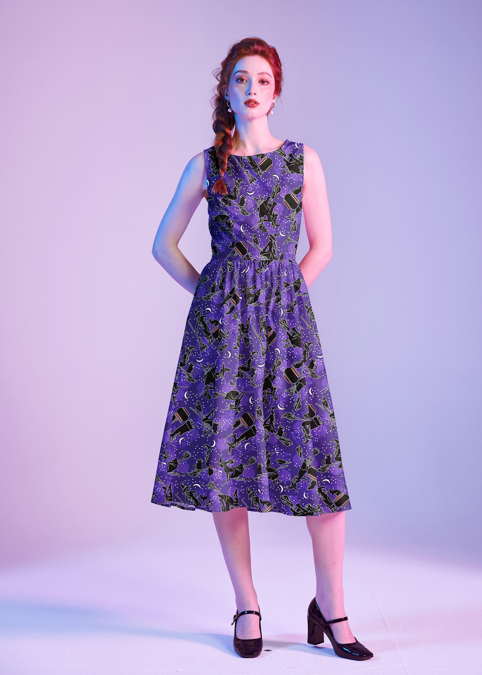 Glow in the Dark Witches Midi Dress