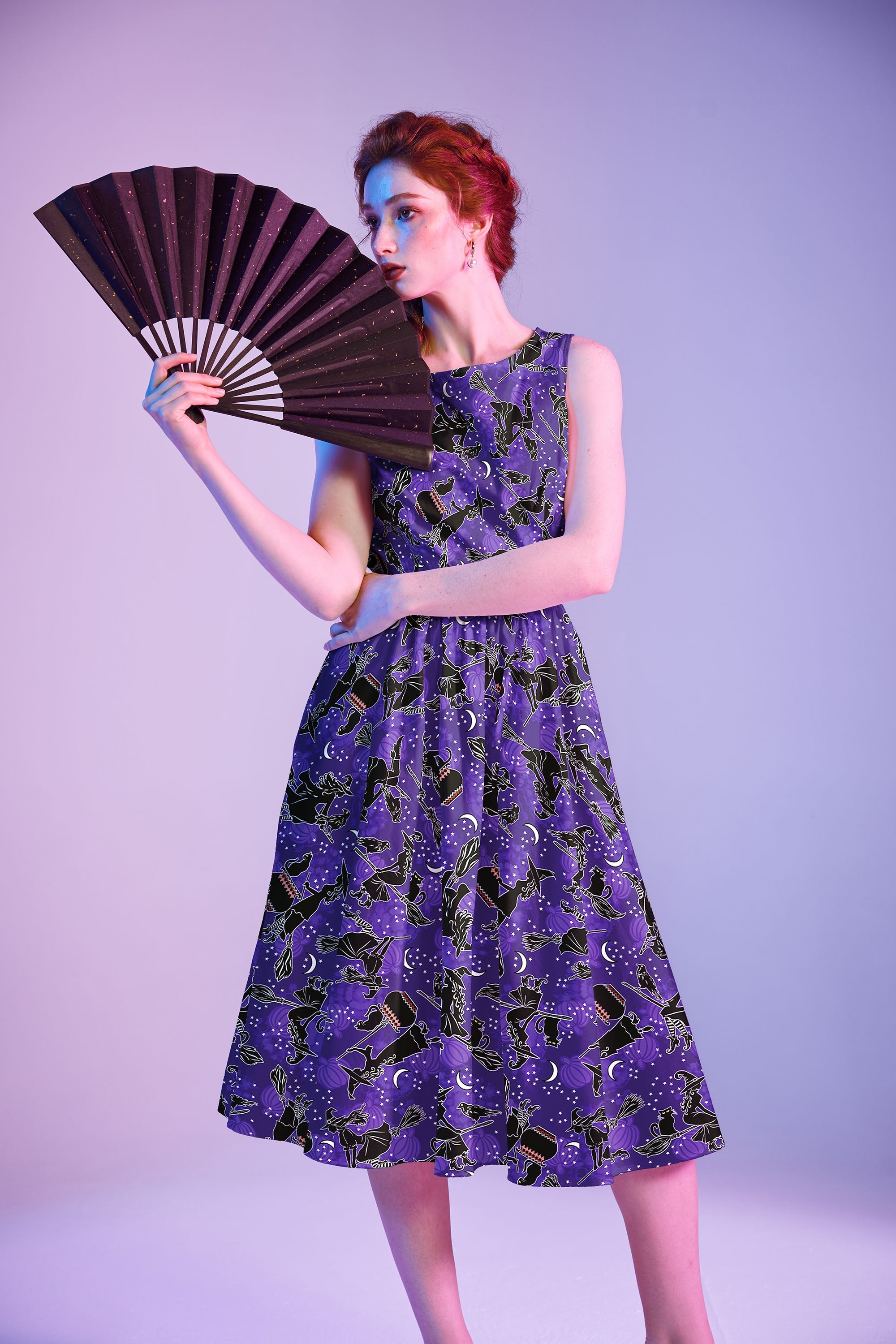 Glow in the Dark Witches Midi Dress