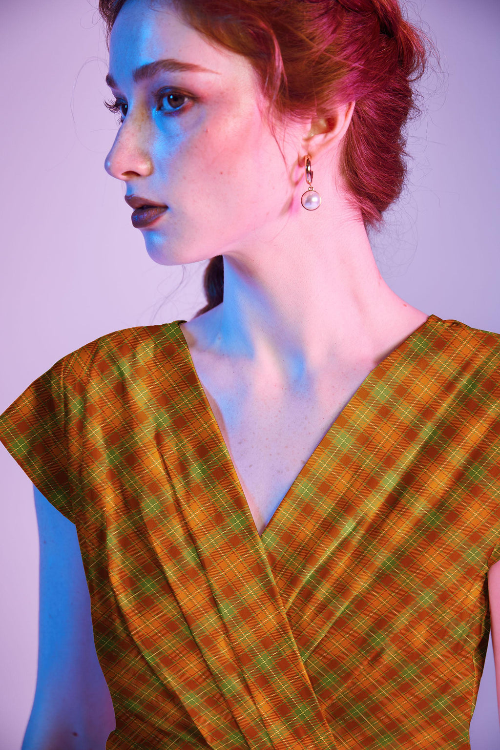 Orange Plaid Greta Dress