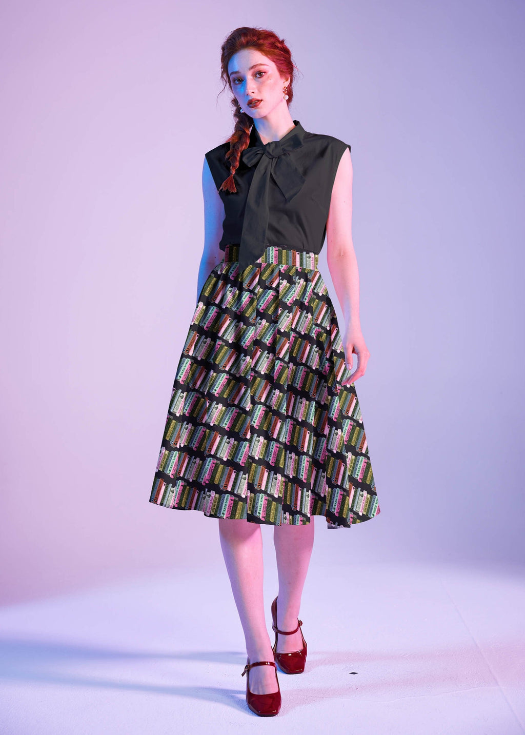 Doris 100% Cotton Skirt - Haunted Book Stacks