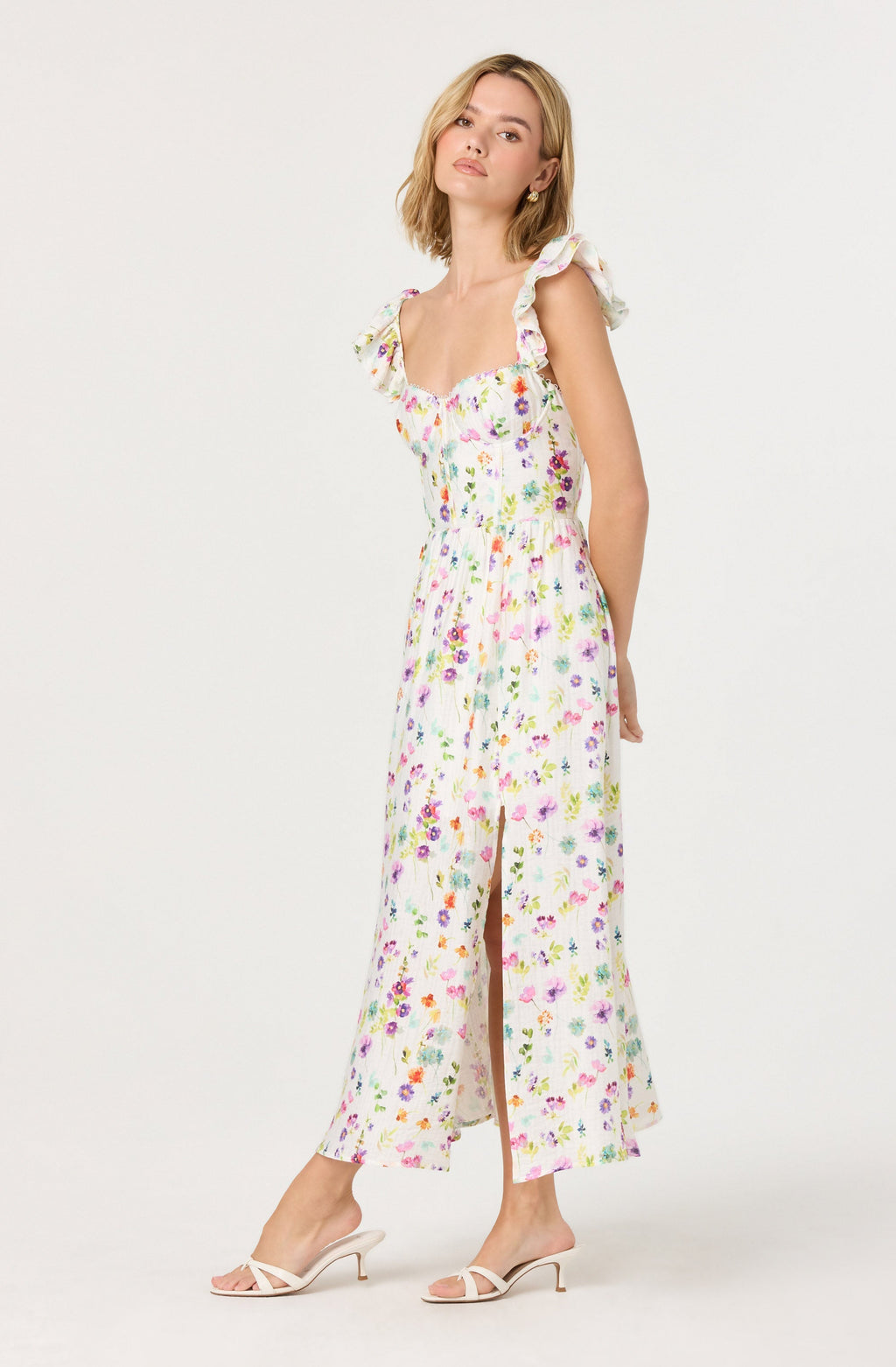 Wedelia Floral Bustier Midi Dress
