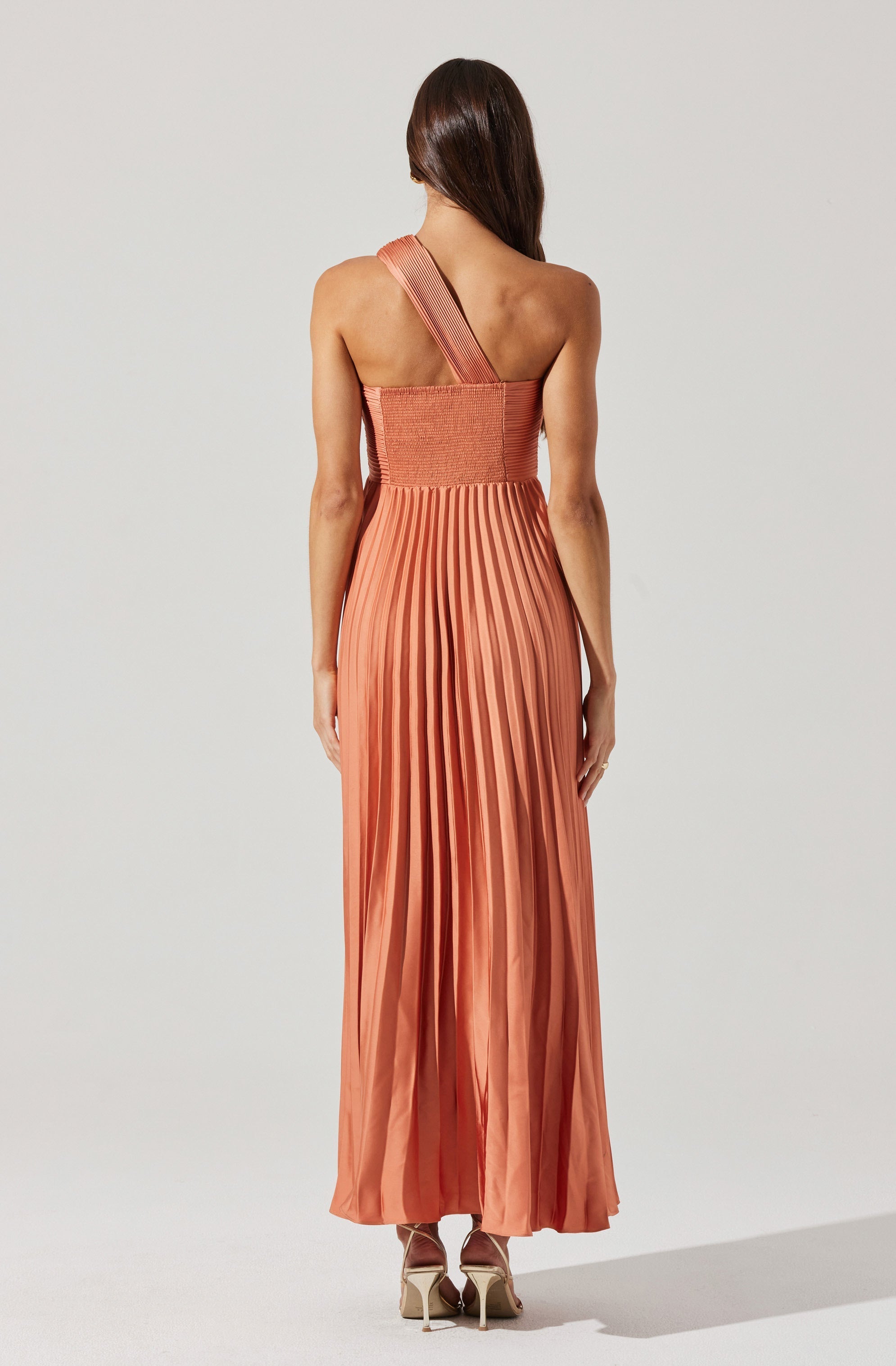 Rasya One-Shoulder Pleated Maxi Dress