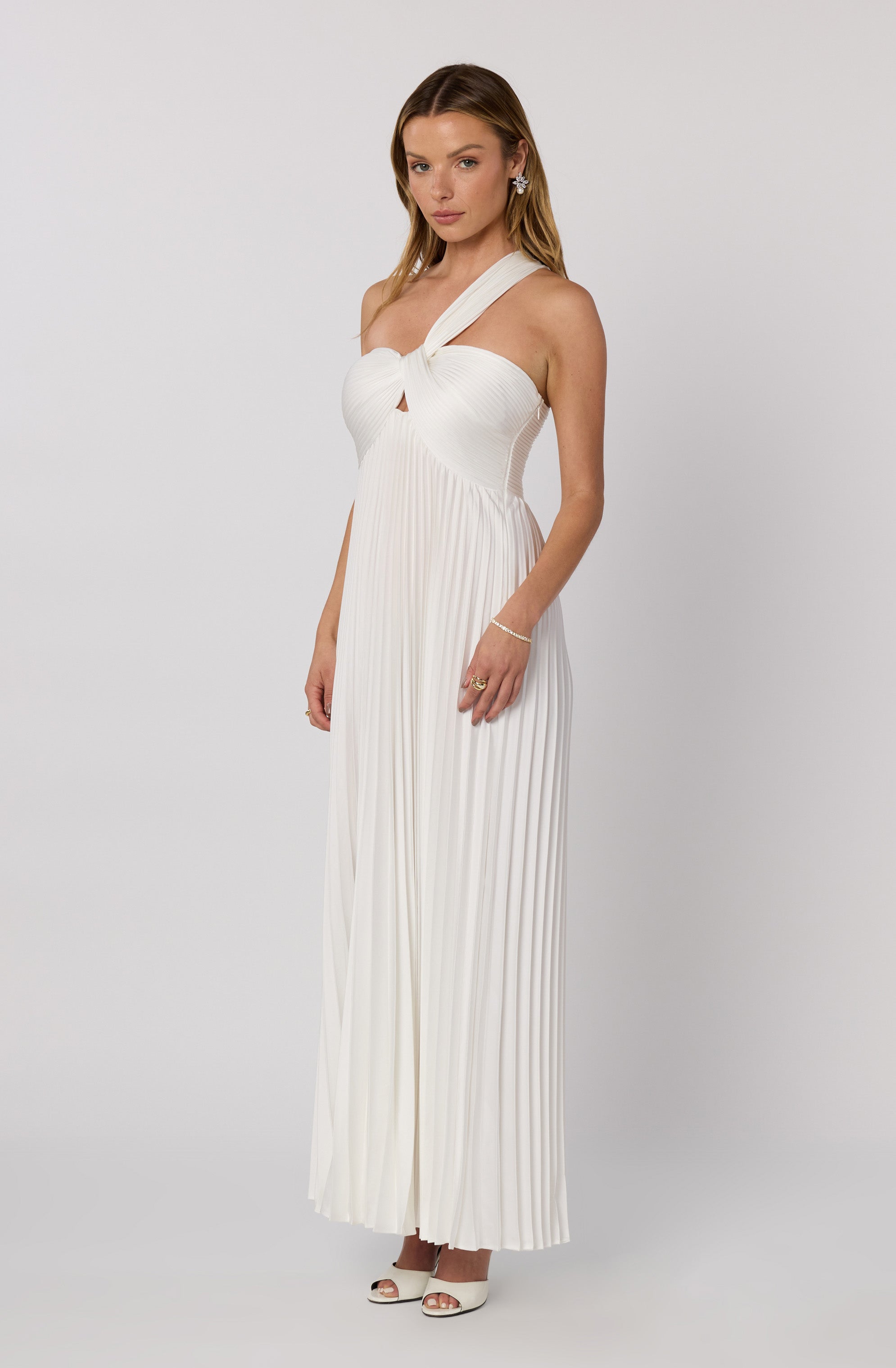 Rasya One-Shoulder Pleated Maxi Dress