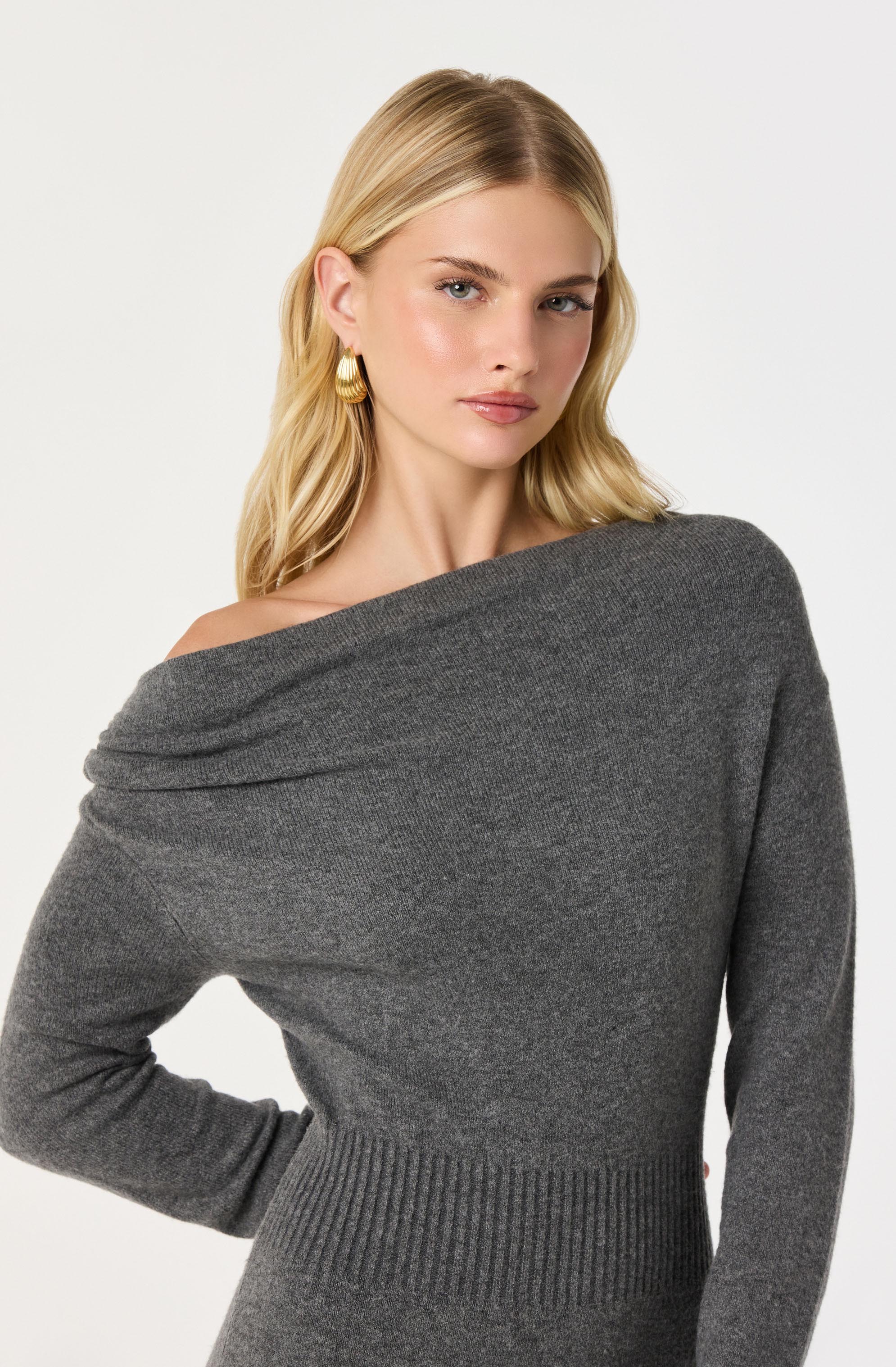 One Shoulder Midi Sweater Dress 8/30