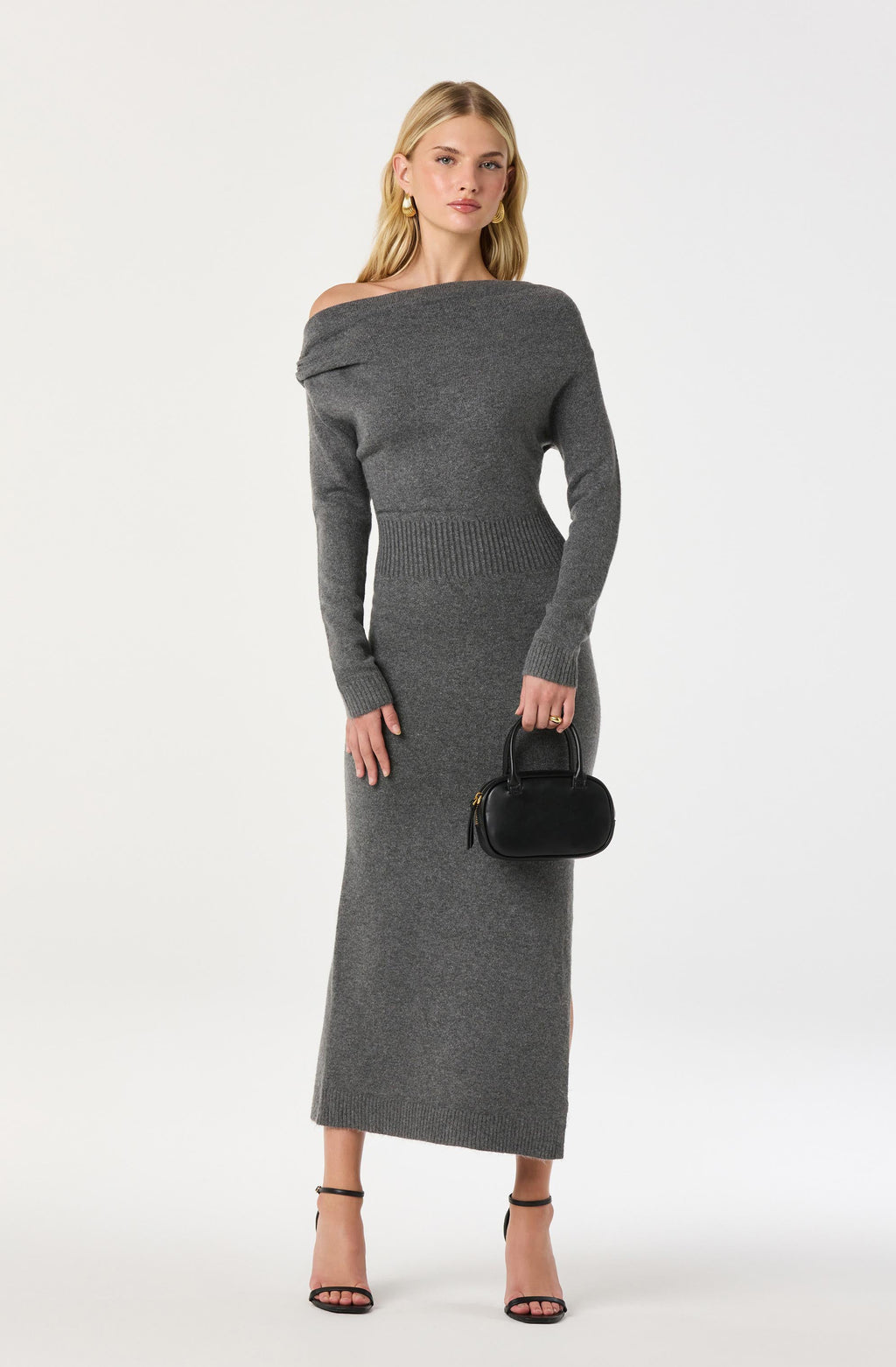 One Shoulder Midi Sweater Dress 8/30