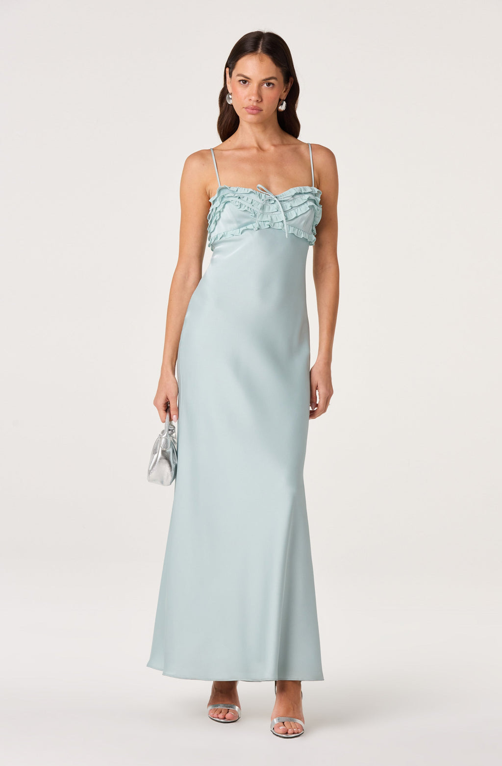 Jade Ruffle Trim Maxi Dress