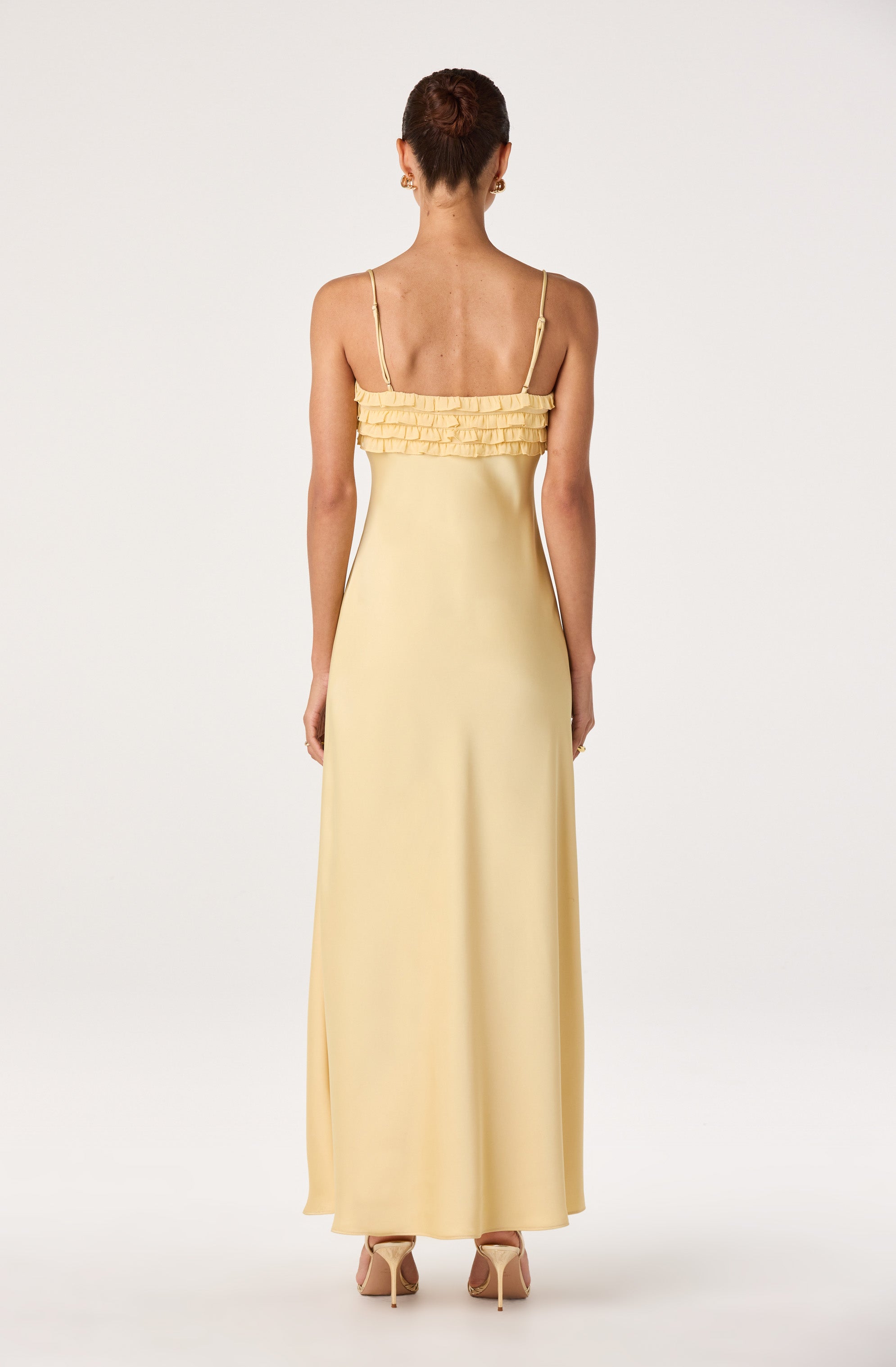 Jade Ruffle Trim Maxi Dress