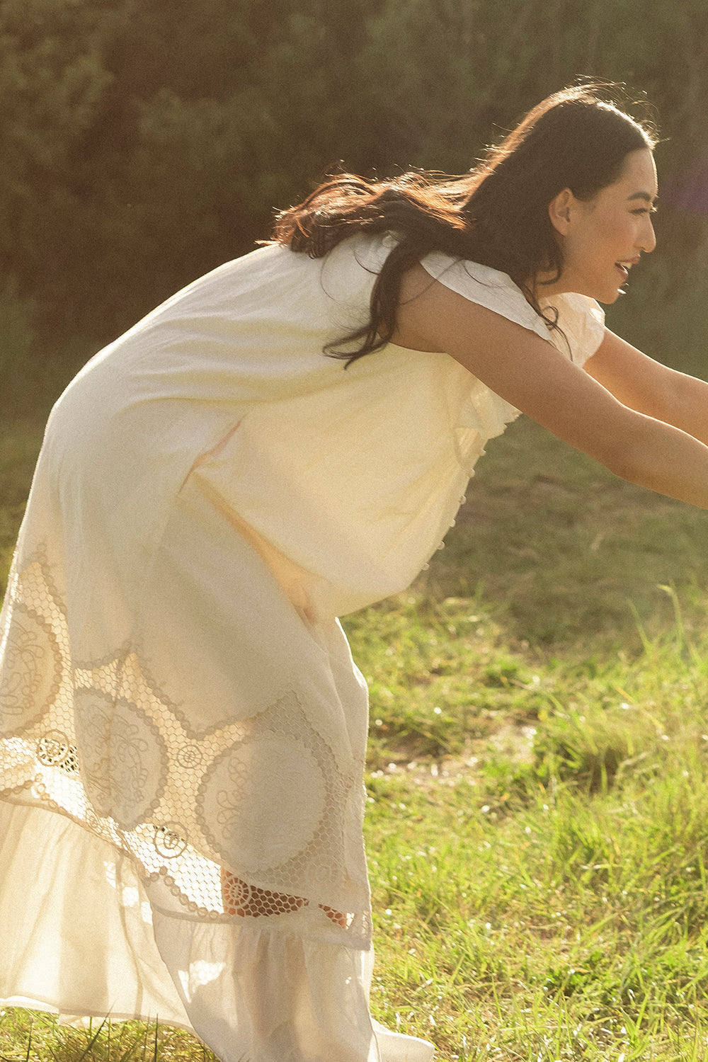 Abigail Maxi Dress in Antique Ivory