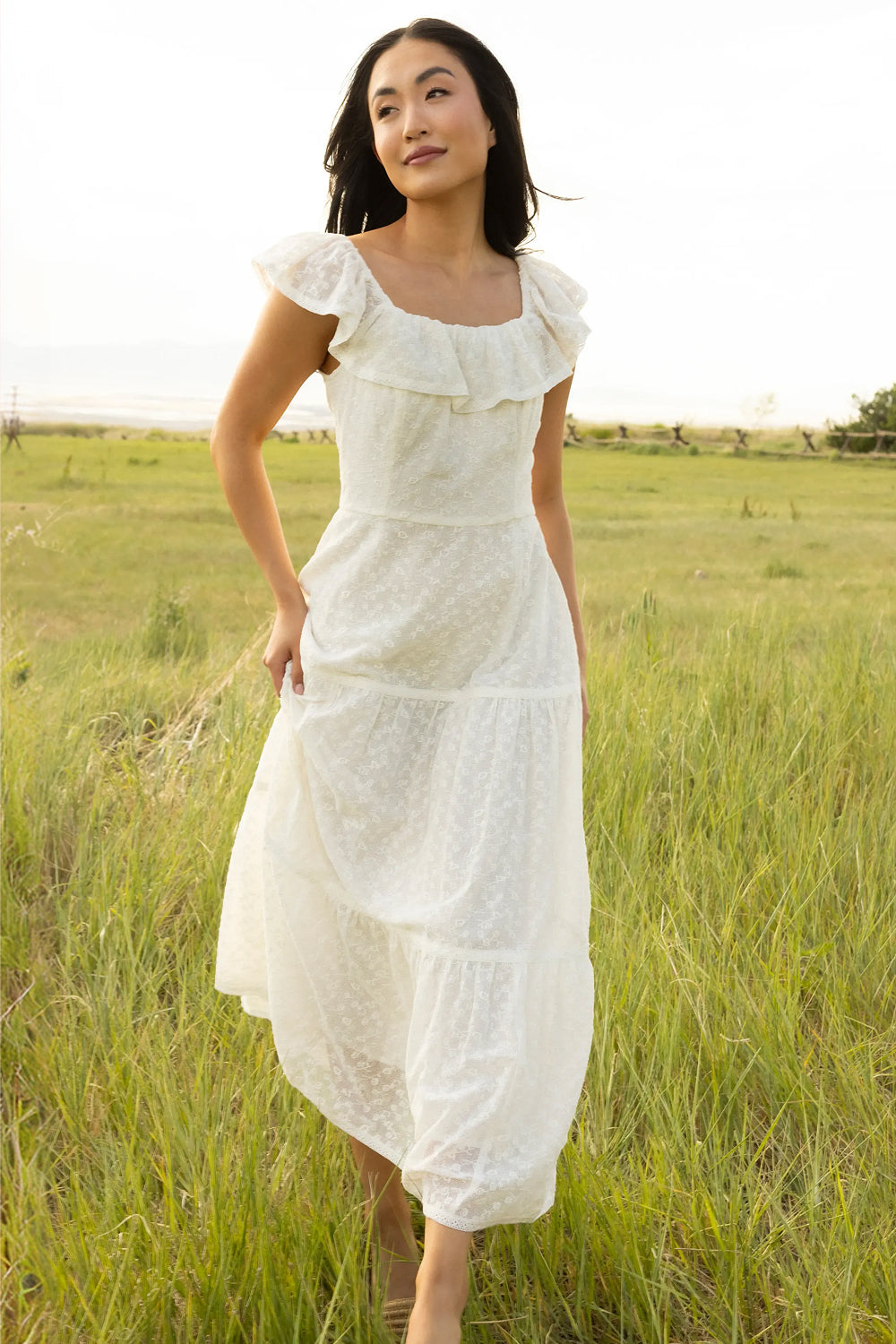Alaina Dress in Ivory