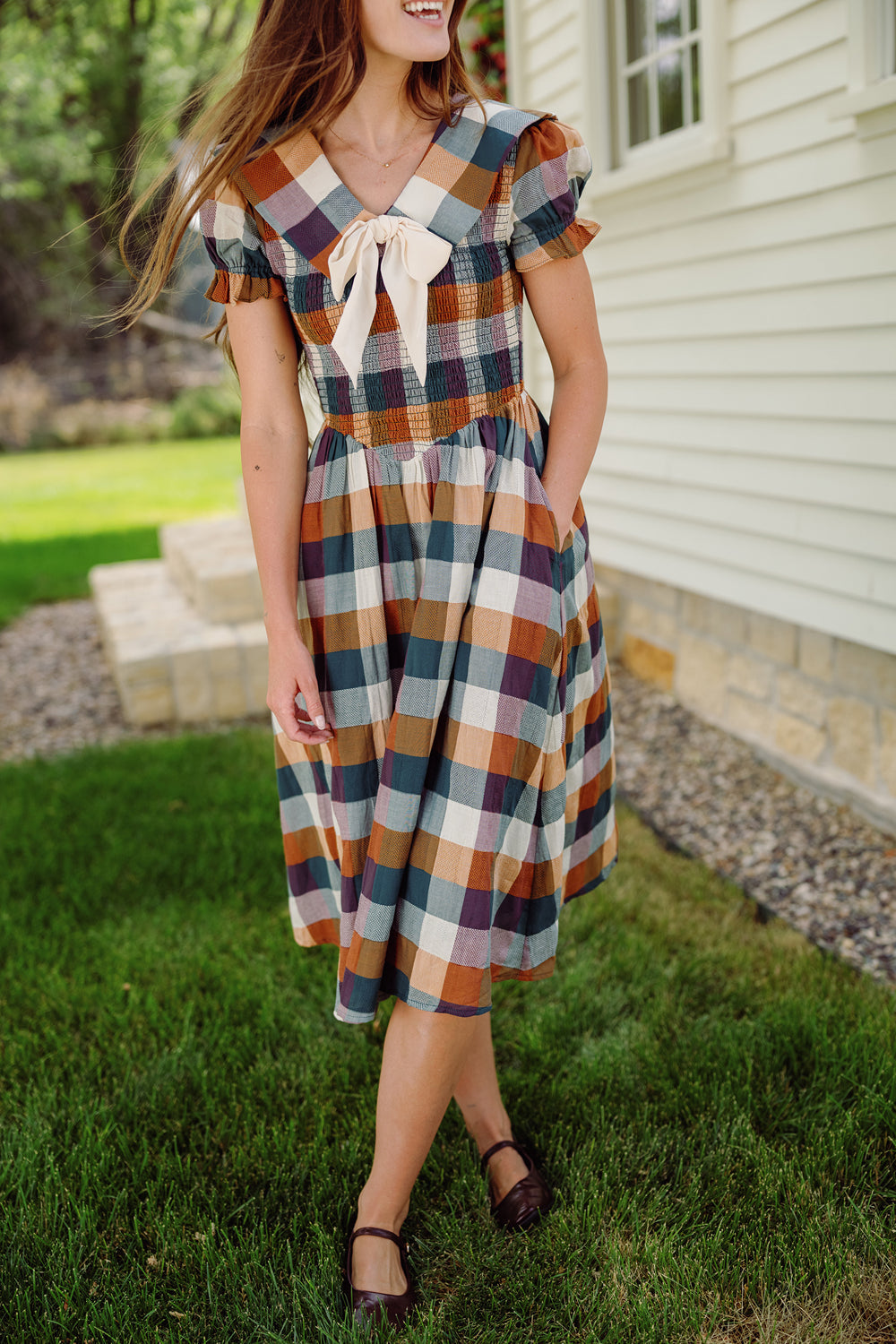 Alice Dress in Maize Gingham