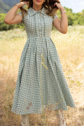 Amber Dress in Sage Gingham