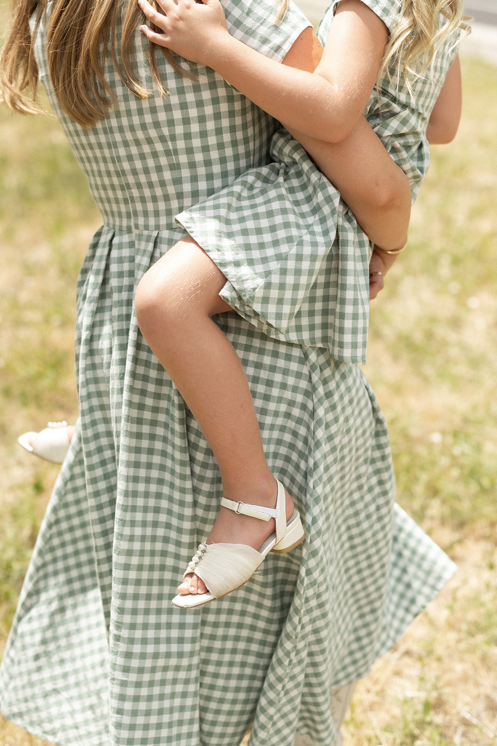 Amber Dress in Sage Gingham