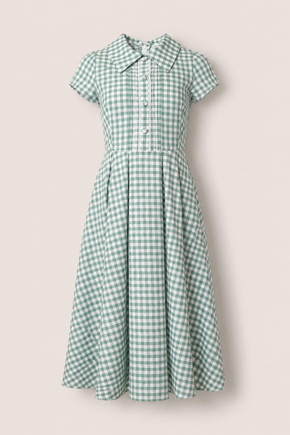 Amber Dress in Sage Gingham