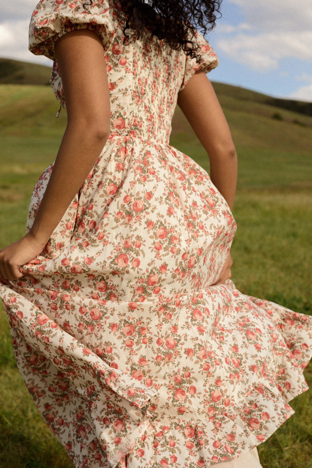 Amira Dress in Ivory Heritage Rose