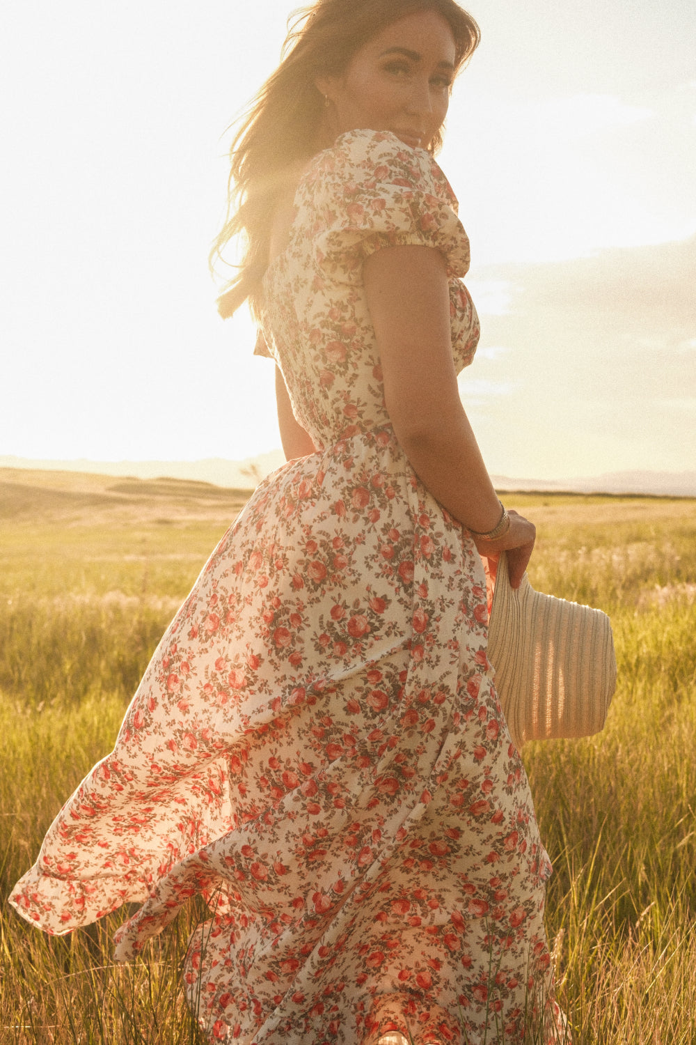 Amira Dress in Ivory Heritage Rose