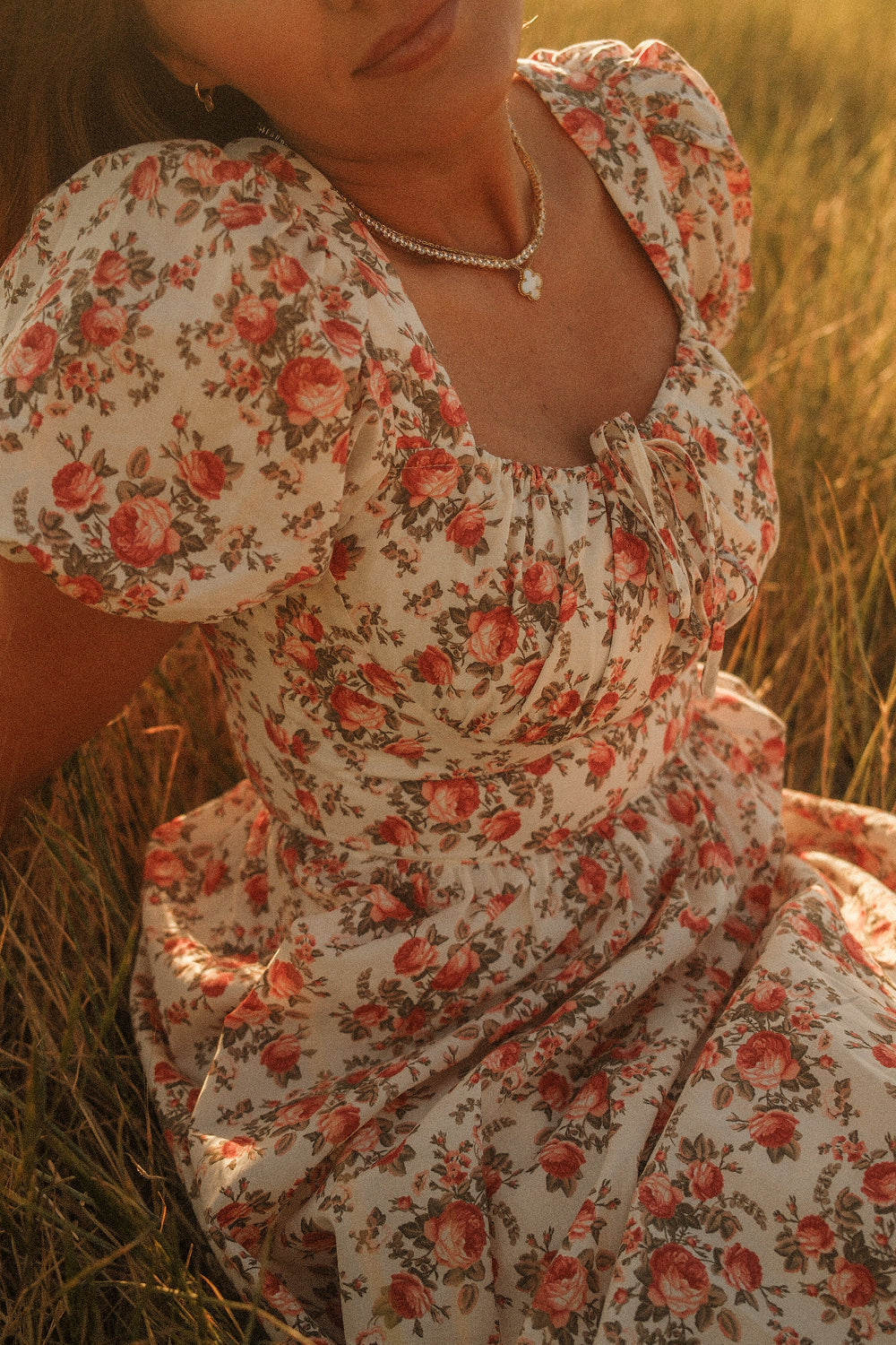 Amira Dress in Ivory Heritage Rose