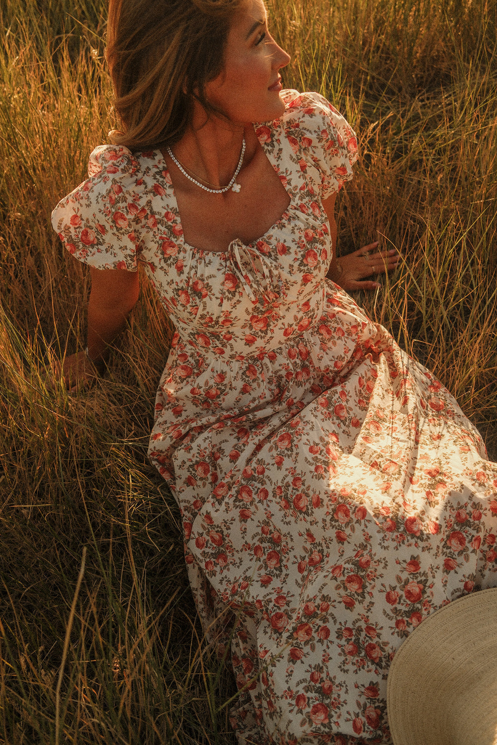 Amira Dress in Ivory Heritage Rose