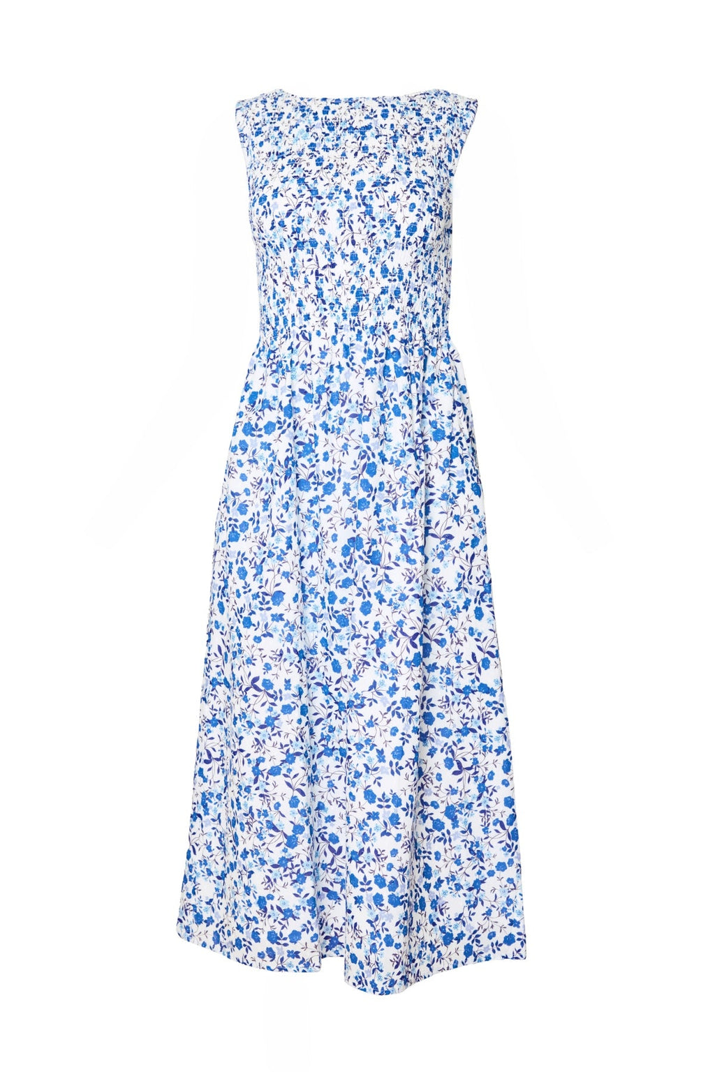 Ana Dress in Ditsy Cobalt Floral