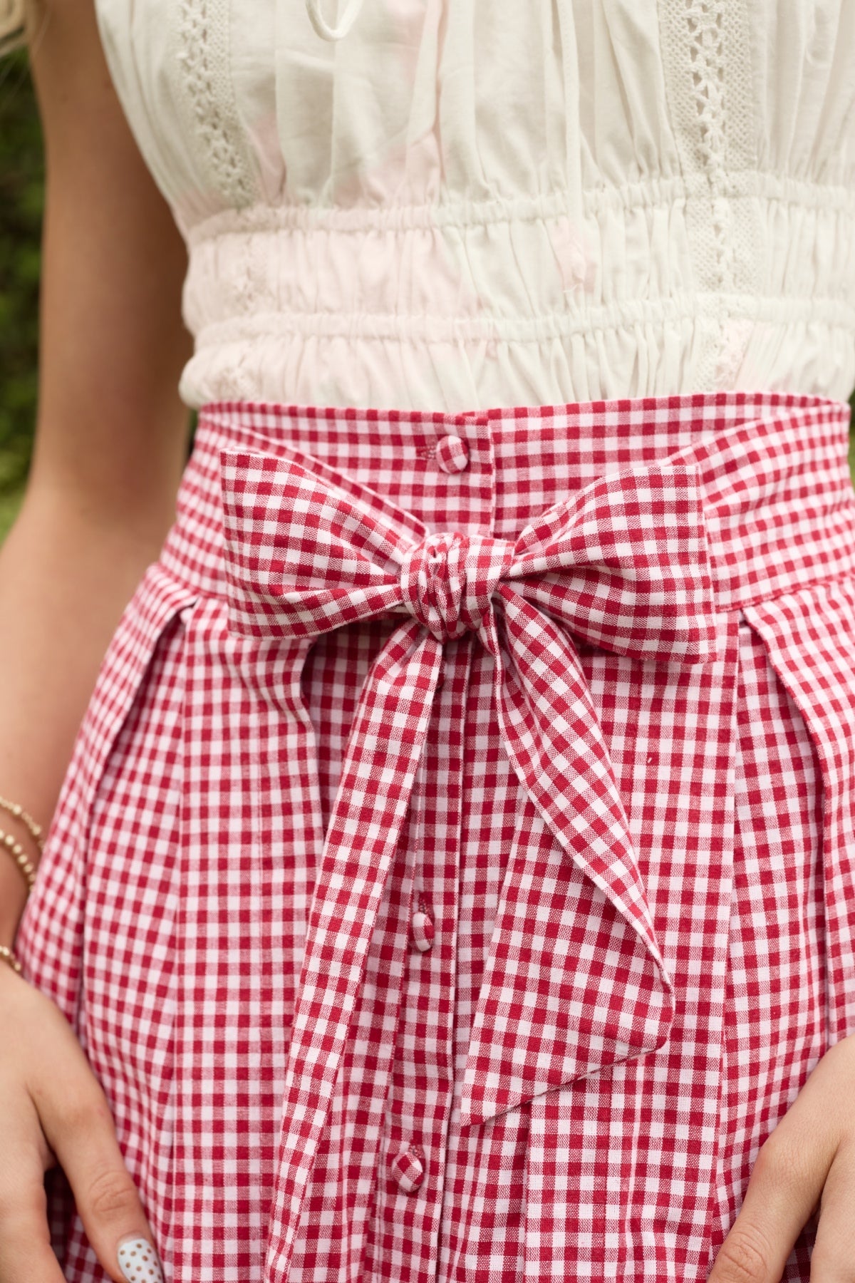 Angela Skirt in Red Gingham