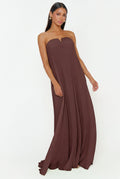 Athena Maxi Dress ~ Chocolate Pleated Chiffon