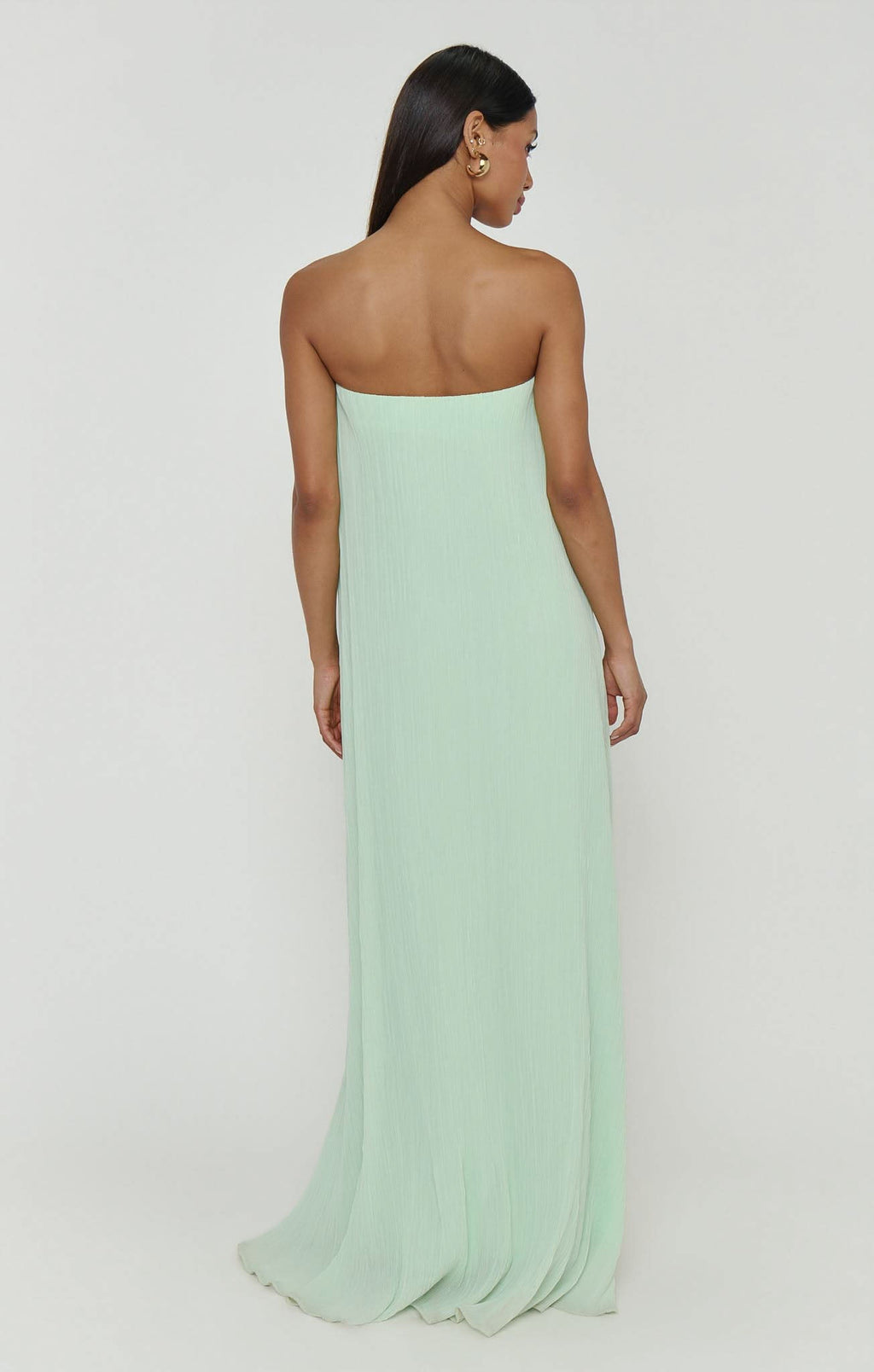 Athena Maxi Dress ~ Pistachio Pleated Chiffon