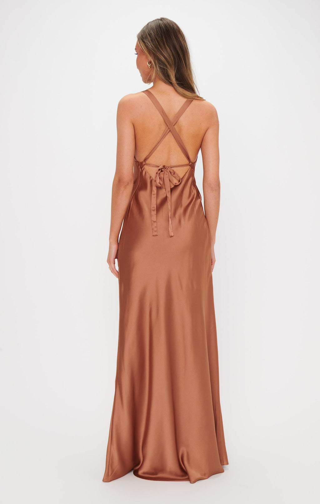 Anderson Maxi Dress ~ Copper Luxe Satin