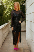 Belinda Dress in Black Sequin