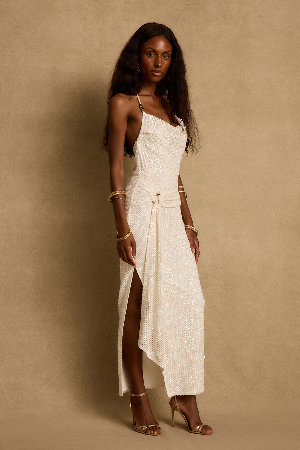 Bonita Ivory Sequin Maxi Dress