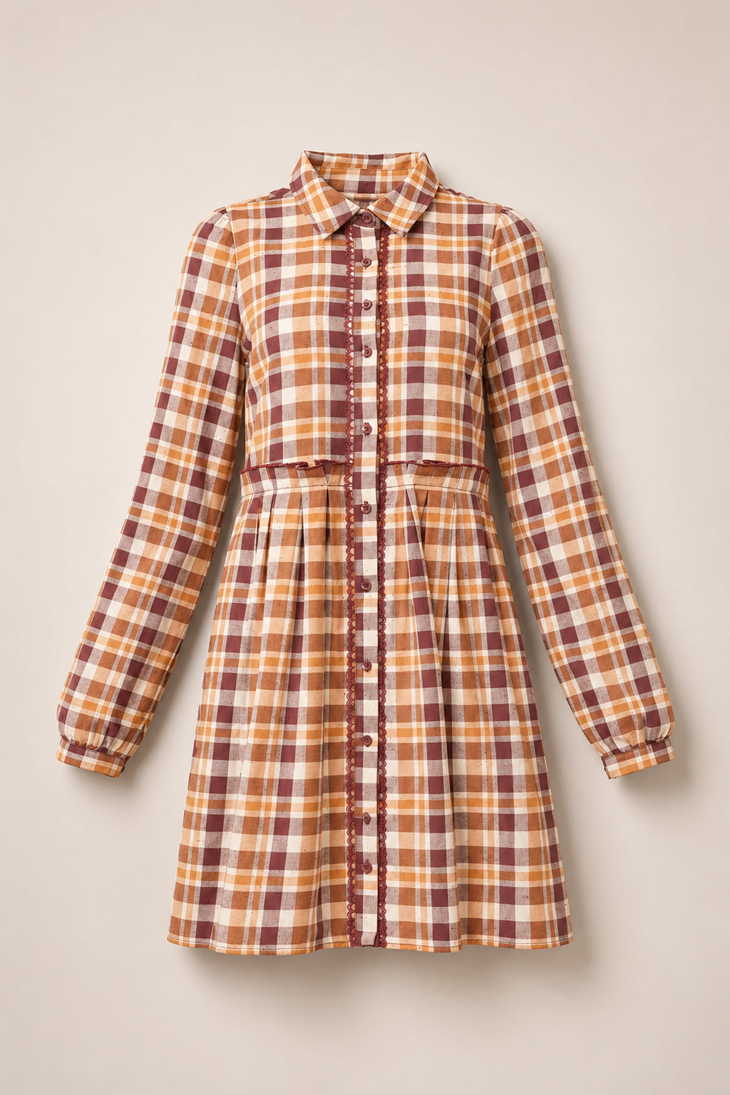 Bowie Long Sleeve Dress in Spiced Plaid