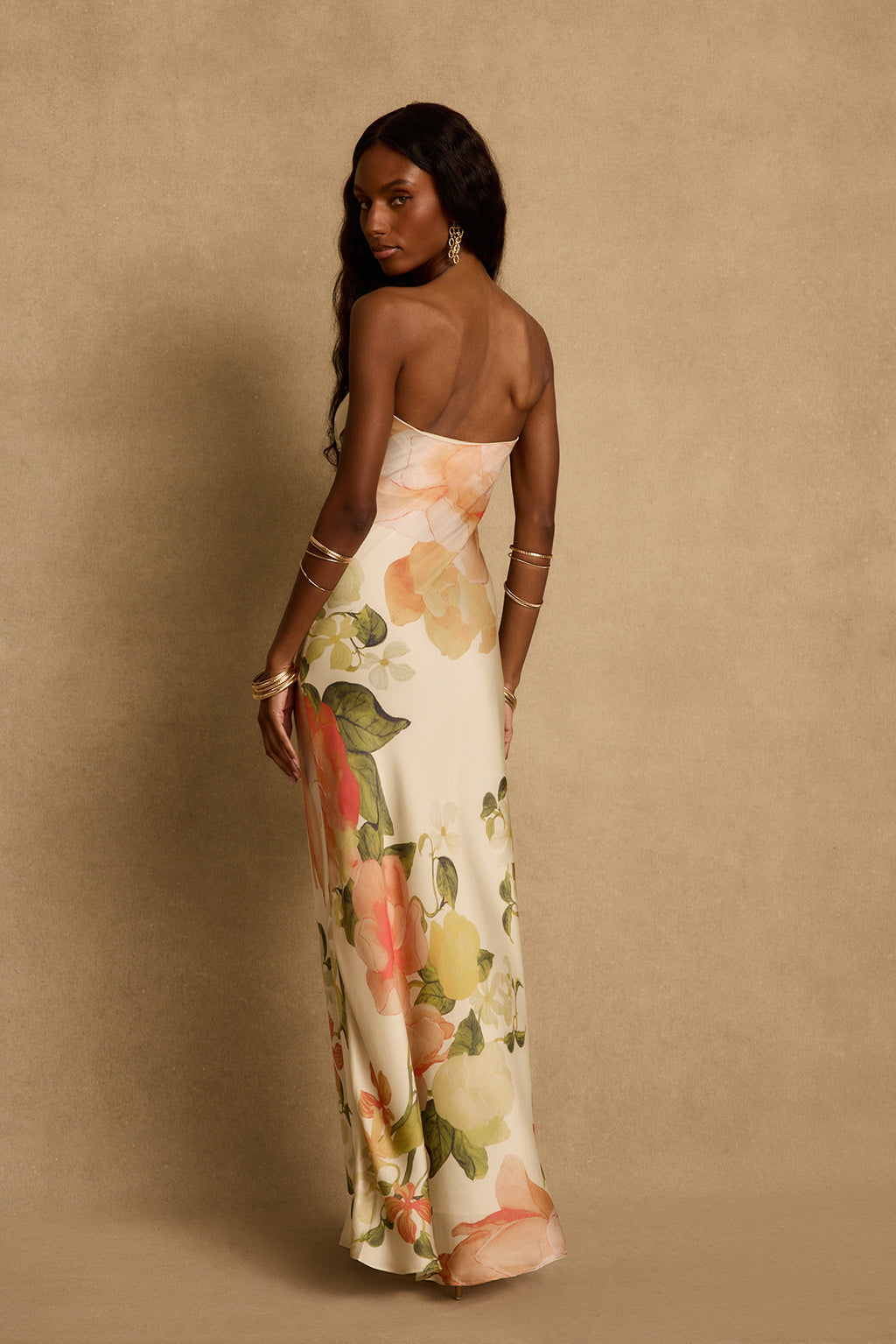 Camille Floral Strapless Maxi Dress