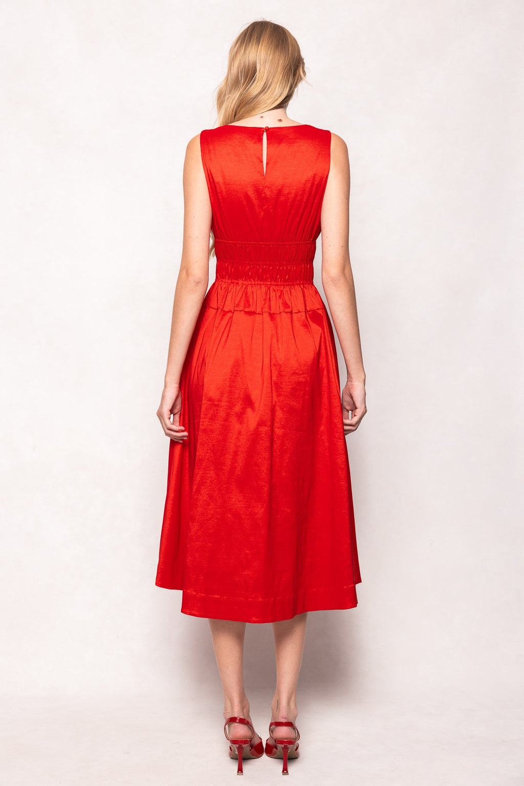 Carly Dress in Red Taffeta
