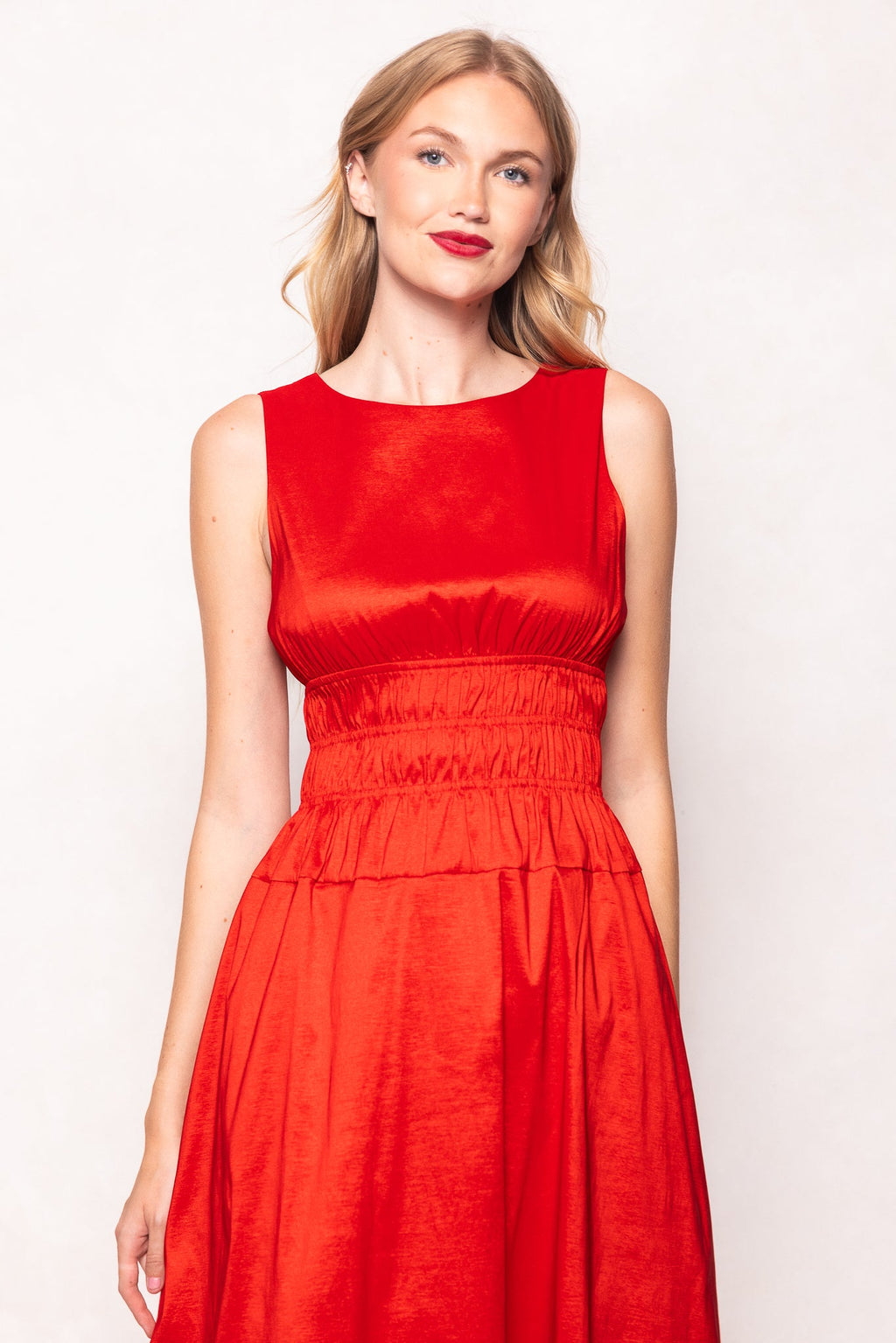 Carly Dress in Red Taffeta