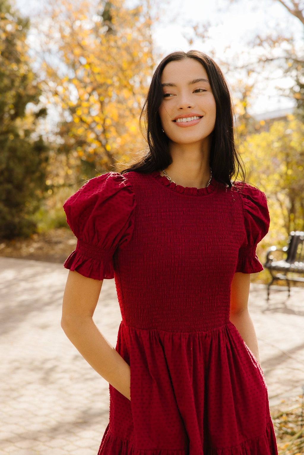 Cordelia Dress in Burgundy