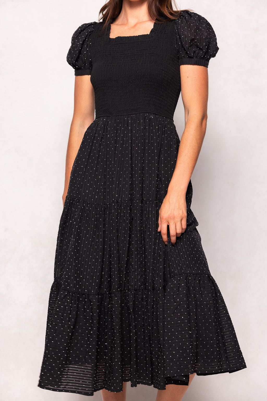 Darby Dress in Black Diamonte