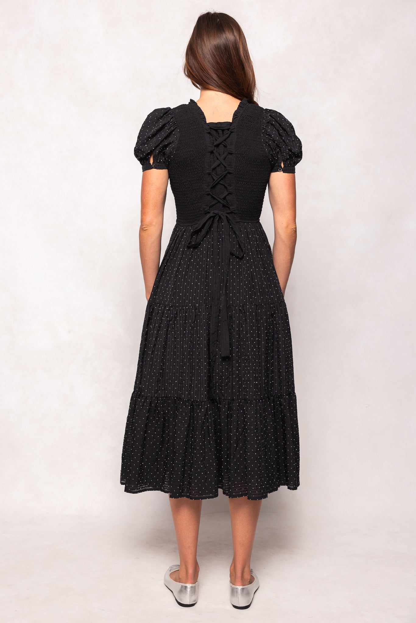 Darby Dress in Black Diamonte