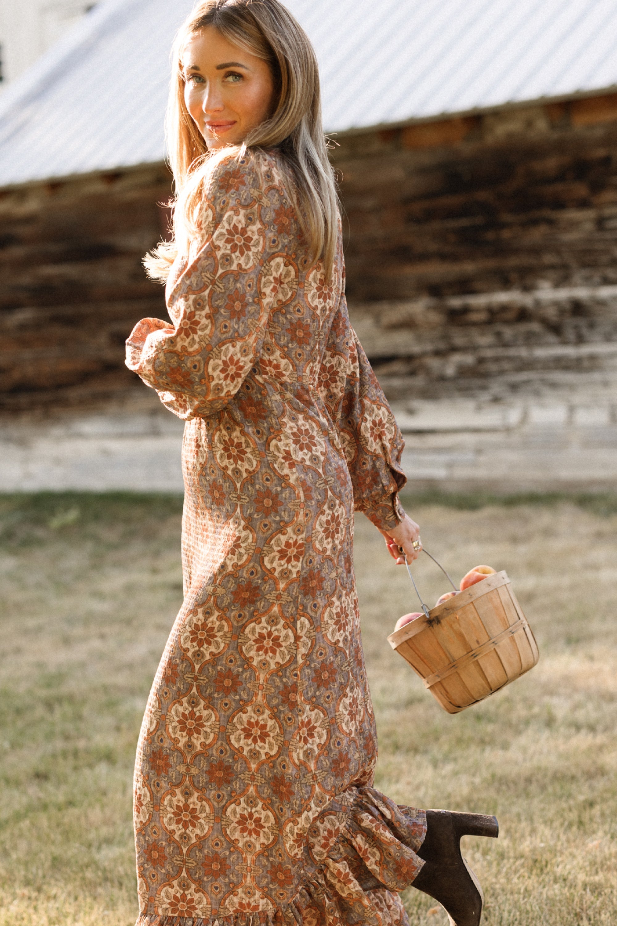 Draper Dress in Golden Hour Tesserae
