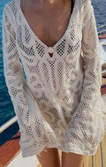 Anywhere Mini Dress ~ White Sand Crochet